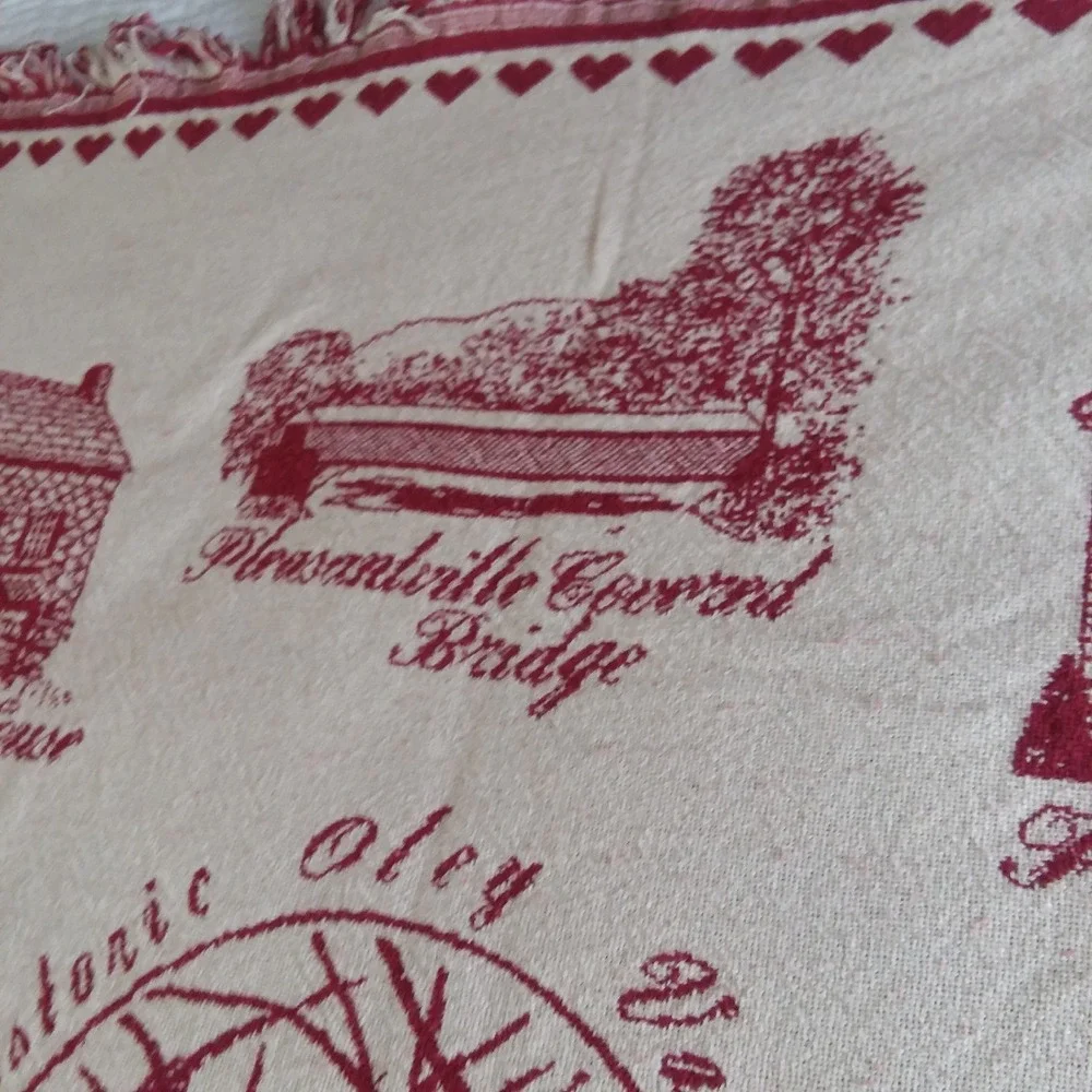 VTG Historic Oley Valley PA Throw Blanket Sacred‎ Oak 1993 Tapestry Woven 46x56